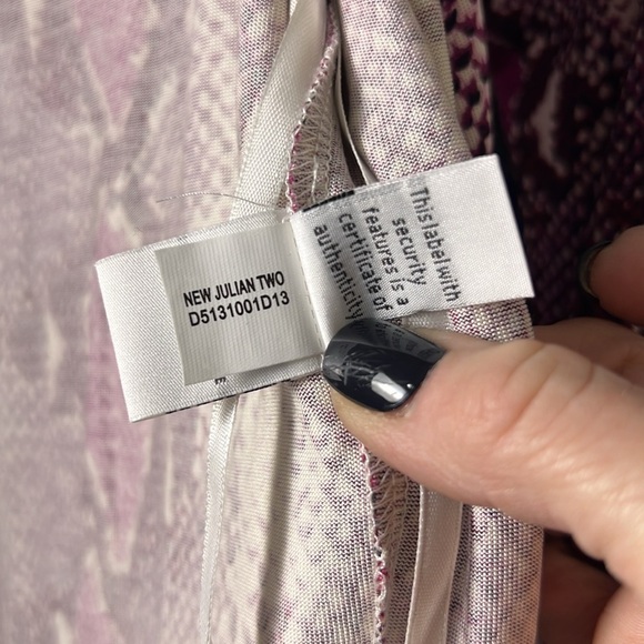 Diane Von Furstenberg | DVF Silk Pink Black Snake Print Julian Two Wrap Dress 12 - Picture 9 of 11